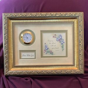 Beautiful framed Clock and Scripture made by Heartfelt Inc